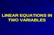 LINEAR EQUATIONS  IN TWO VARIABLES