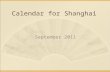 Calendar for Shanghai