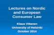 Lectures on Nordic and European Consumer Law
