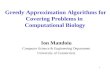 Greedy Approximation Algorithms for Covering Problems in  Computational Biology