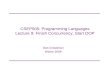 CSEP505: Programming Languages Lecture 9: Finish Concurrency; Start OOP