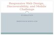 Responsive Web Design,  Discoverability, and Mobile  Challenge