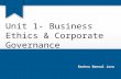 Unit 1- Business Ethics & Corporate Governance