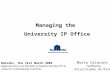 Managing the  University IP Office