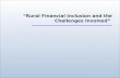 “Rural Financial Inclusion and the Challenges Involved”