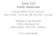 Geol 110 Earth Materials