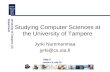 Studying Computer Sciences at the University of Tampere