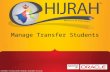 Manage  Transfer Students