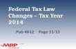 Federal Tax Law Changes – Tax Year 2014