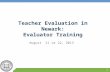 Teacher Evaluation in Newark: Evaluator Training