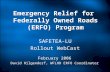 Emergency Relief for  Federally Owned Roads (ERFO) Program