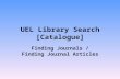 UEL Library Search [Catalogue]