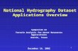 National Hydrography Dataset  Applications Overview