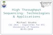 High Throughput Sequencing: Technologies & Applications
