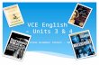 VCE English  – Units 3 & 4