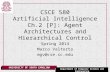 CSCE 580 Artificial Intelligence Ch.2 [P]: Agent Architectures and Hierarchical Control