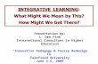 INTEGRATIVE  LEARNING : What Might We Mean by This? How Might We Get There?