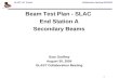 Beam Test Plan - SLAC  End Station A Secondary Beams Gary Godfrey August 30, 2005