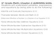6 th  Grade Math: Chapter 2 LEARNING GOAL