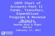 USFR Chart of Accounts-Part II  Funds, Transfers, Expenditure Programs & Revenue Objects