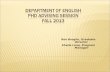 Department of English  PhD advising Session  Fall 2013