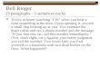 Bell Ringer  (3 paragraphs - 5 sentences each)