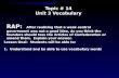 Topic # 14 Unit  3 Vocabulary