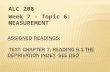 Assigned readings:   text: Chapter 7; Reading 6.1 The Deprivation Index -See DSO