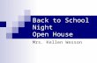Back to School Night Open House
