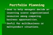 Portfolio Planning