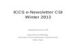 ICCS  e -Newsletter CSI Winter 2013