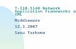 T-110.5140 Network Application Frameworks and XML  Middleware  12.3.2007 Sasu Tarkoma