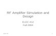 RF Amplifier Simulation and Design