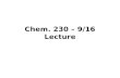 Chem. 230 – 9/16 Lecture