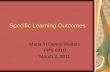 Specific Learning Outcomes