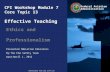 CFI Workshop Module 7 Core Topic 13 Effective Teaching