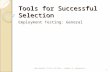 Tools for Successful Selection