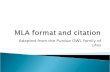 MLA format and citation