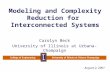 Modeling and Complexity Reduction for  Interconnected Systems