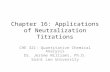 Chapter 16: Applications of Neutralization Titrations