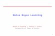 Naïve Bayes Learning