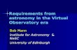 Requirements from astronomy in the Virtual Observatory era