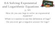 8.6 Solving Exponential and Logarithmic Equations
