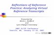 Reflections of Reference Practice: Analyzing Virtual Reference Transcripts