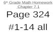 6 th  Grade Math Homework  Chapter 7.1