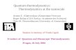 Quantum thermodynamics:               Thermodynamics at the nanoscale