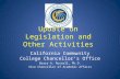 Update on Legislation and Other Activities