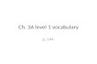 Ch. 3A level 1 vocabulary
