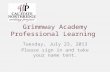 Grimmway Academy Professional Learning