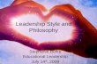 Leadership Style and Philosophy